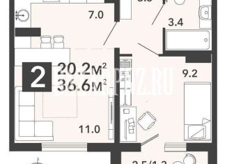Продажа 1-комнатной квартиры, 37 м2, Пенза, район Заводской, жилой комплекс Новелла, с3