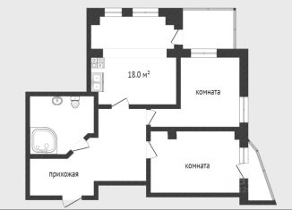 Продается двухкомнатная квартира, 72.4 м2, Тюмень, улица Федюнинского, 64к2, ЖК Три Богатыря