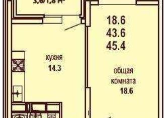 1-ком. квартира на продажу, 45.5 м2, Краснодар, Парусная улица, 10к2, ЖК Речной Бриз