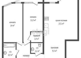 Продается 2-комнатная квартира, 79.6 м2, Екатеринбург, улица Стрелочников, 2, ЖК Стрелки