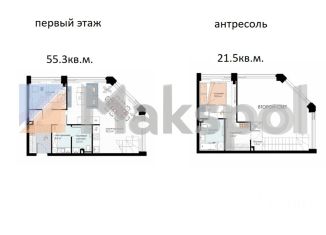 2-комнатная квартира на продажу, 55.3 м2, Москва, метро Курская, улица Казакова, вл7