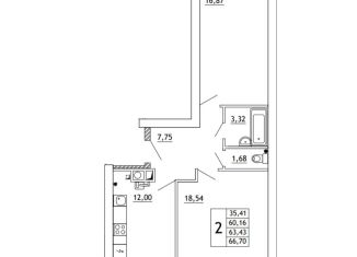 Продам 2-комнатную квартиру, 67 м2, деревня Алтуховка, деревня Алтуховка, к15