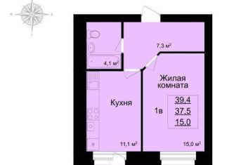 Двухкомнатная квартира на продажу, 60.2 м2, Тамбов, улица Рылеева, 91, ЖК Школьный