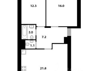 Продается 2-комнатная квартира, 62.4 м2, деревня Солманово, Елисейская улица, 14