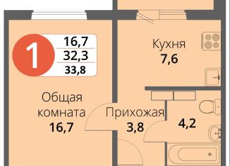 Продажа 1-комнатной квартиры, 33.8 м2, Орёл, Заводской район, Зареченская улица, 6к4