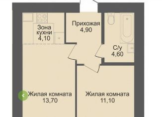 Продам 2-ком. квартиру, 38.4 м2, Новосибирск, Красный проспект, 323, ЖК Онега