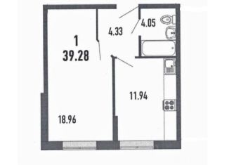 Продается однокомнатная квартира, 39.3 м2, Мурино, Екатерининская улица, 10, ЖК Три кита