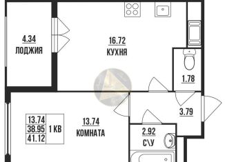 Продам однокомнатную квартиру, 41.1 м2, Санкт-Петербург, ЖК Зе Уан, Петровский проспект, 26к2