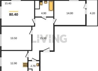 Продаю трехкомнатную квартиру, 80.4 м2, Санкт-Петербург, улица Лагоды, 7, улица Лагоды