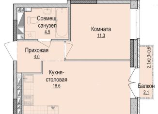 Продам однокомнатную квартиру, 38.4 м2, Ижевск, Устиновский район