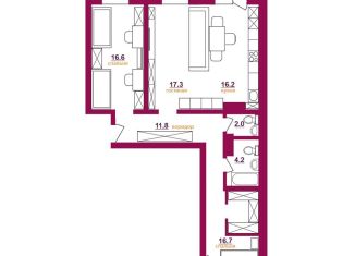 Продам 3-комнатную квартиру, 91.4 м2, Иркутск, микрорайон Топкинский, 67, ЖК Видный-3