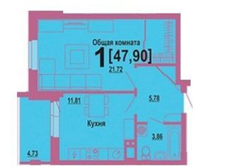 Продается 1-комнатная квартира, 48 м2, Челябинск, улица Университетская Набережная, 56, жилой район Академ Риверсайд