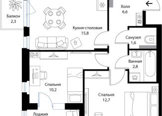 Продажа трехкомнатной квартиры, 52.5 м2, Ленинградская область