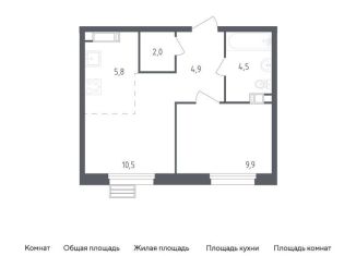 1-комнатная квартира на продажу, 37.6 м2, Москва, проспект Куприна, 36к1
