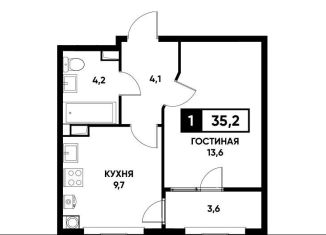 1-ком. квартира на продажу, 35.2 м2, Ставрополь, улица Николая Голодникова, 5к1