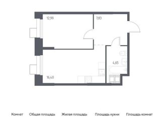 Продам 1-комнатную квартиру, 41.9 м2, Москва, многофункциональный комплекс Тропарево Парк, к2.3
