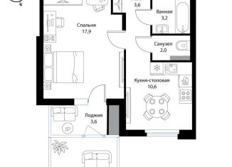 Продается однокомнатная квартира, 41.8 м2, Ленинградская область