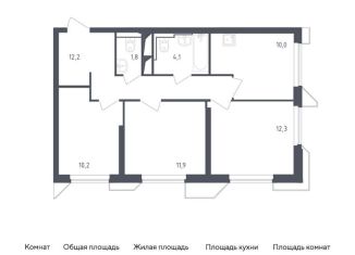 Продаю трехкомнатную квартиру, 62.5 м2, Красногорск, жилой комплекс Спутник, 21