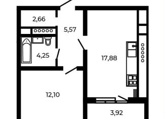 Продажа 1-комнатной квартиры, 44.4 м2, посёлок Доброград, улица Благополучия, 2к2