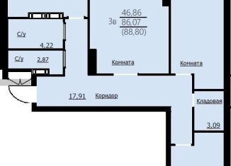 Продажа 3-комнатной квартиры, 88.8 м2, Ярославль