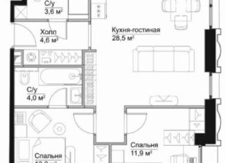 Продам трехкомнатную квартиру, 66.3 м2, Москва, Дубининская улица, 59к8