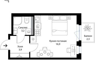Квартира на продажу студия, 24.7 м2, деревня Ольгино