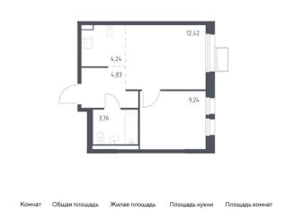 Продается однокомнатная квартира, 34.5 м2, Московская область, жилой комплекс Квартал Ивакино, к3