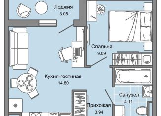 2-комнатная квартира на продажу, 33 м2, Ульяновск