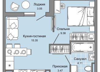 2-комнатная квартира на продажу, 34 м2, Ульяновская область