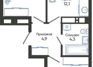 Продам двухкомнатную квартиру, 48.4 м2, Новороссийск