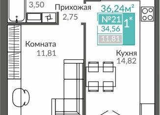 Продается 1-комнатная квартира, 34.6 м2, Симферополь, Киевский район