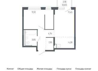 Продается однокомнатная квартира, 38.8 м2, Тюмень, Ленинский округ