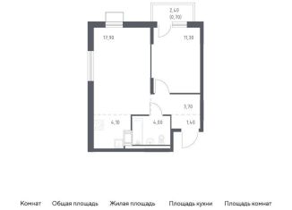 Продается 1-комнатная квартира, 43.1 м2, посёлок Песочный, жилой комплекс Курортный квартал, 6