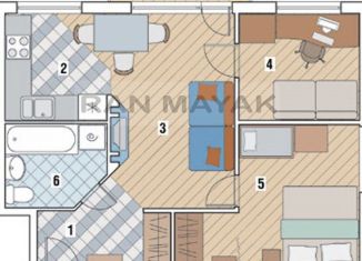 Продажа 3-комнатной квартиры, 49.8 м2, Майкоп, 7-й переулок, 6