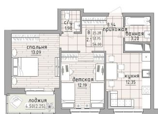 Продам 2-комнатную квартиру, 54.7 м2, Татарстан, улица Четаева, 43А