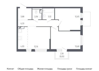 Продается 2-ком. квартира, 59.5 м2, Тюменская область, жилой комплекс Чаркова 72, 1.1