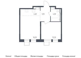 Продажа однокомнатной квартиры, 42.4 м2, посёлок Песочный