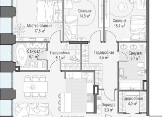 Продам трехкомнатную квартиру, 127.8 м2, Москва, метро Беговая