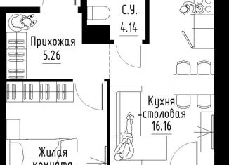 1-комнатная квартира на продажу, 39 м2, Свердловская область, Золотистый бульвар, 15