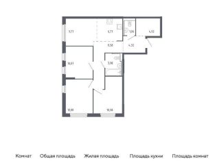 Продается трехкомнатная квартира, 71.7 м2, Тюмень, Ленинский округ