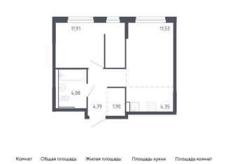 Продаю однокомнатную квартиру, 38.6 м2, Тюмень, жилой комплекс Чаркова 72, 1.3