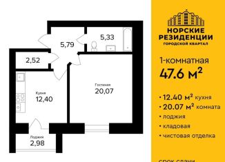 Продажа 1-комнатной квартиры, 47 м2, Ярославская область, улица Александра Додонова, 6к3