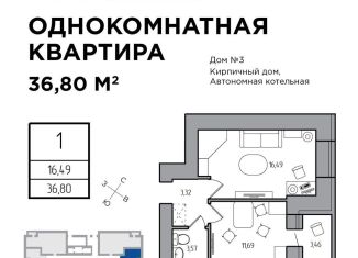 Продаю 1-комнатную квартиру, 36.8 м2, Ульяновск