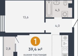 Продается 1-комнатная квартира, 39.4 м2, Екатеринбург, метро Уралмаш