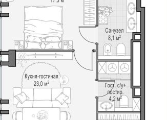 Продается однокомнатная квартира, 57.4 м2, Москва, метро Выставочная