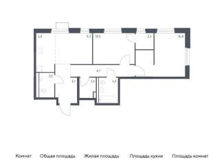 2-комнатная квартира на продажу, 64.8 м2, Владивосток, улица Сабанеева, 1.2