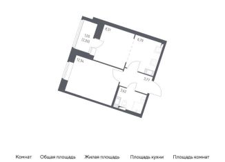 Однокомнатная квартира на продажу, 36.6 м2, посёлок Песочный
