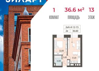 1-комнатная квартира на продажу, 36.6 м2, Москва, улица Архитектора Щусева, 4к2, метро Автозаводская