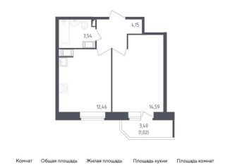 Продается 1-ком. квартира, 35.8 м2, Санкт-Петербург, жилой комплекс Живи в Рыбацком, 4, муниципальный округ Рыбацкое