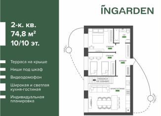 Продам 2-комнатную квартиру, 74.8 м2, Оренбургская область, Рабочая улица, 68